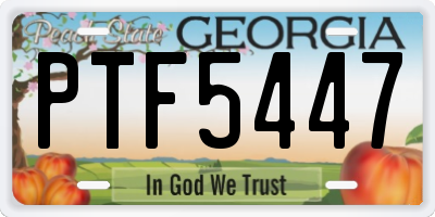 GA license plate PTF5447