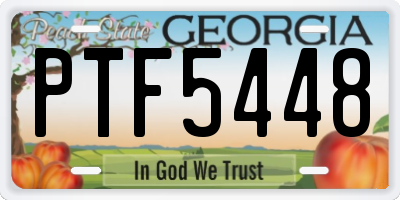 GA license plate PTF5448