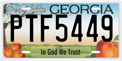 GA license plate PTF5449