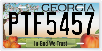 GA license plate PTF5457