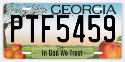 GA license plate PTF5459