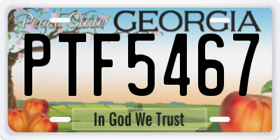 GA license plate PTF5467