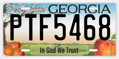 GA license plate PTF5468