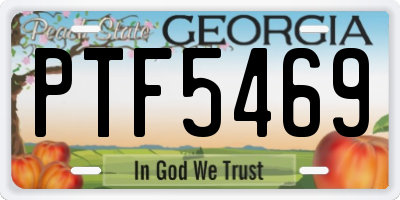 GA license plate PTF5469