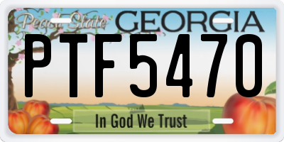 GA license plate PTF5470