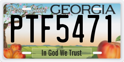 GA license plate PTF5471