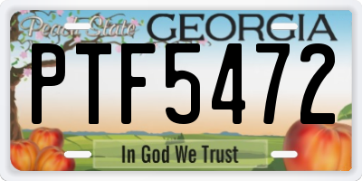 GA license plate PTF5472