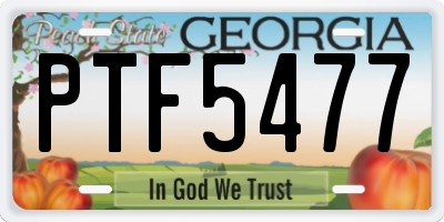 GA license plate PTF5477