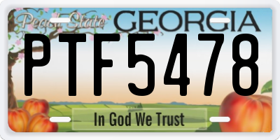 GA license plate PTF5478
