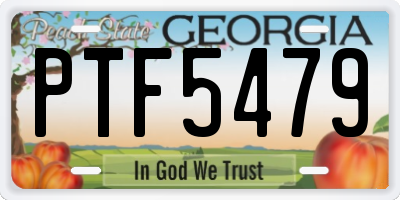 GA license plate PTF5479