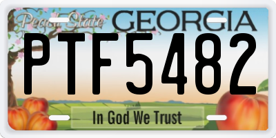 GA license plate PTF5482