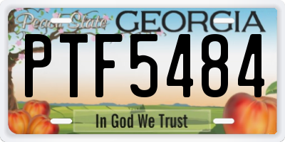 GA license plate PTF5484