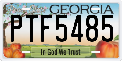 GA license plate PTF5485