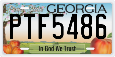 GA license plate PTF5486