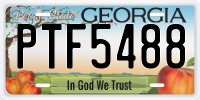GA license plate PTF5488