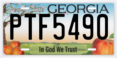GA license plate PTF5490