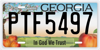 GA license plate PTF5497