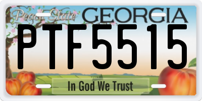 GA license plate PTF5515