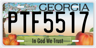 GA license plate PTF5517