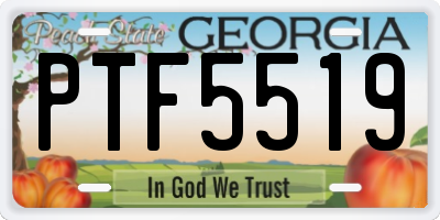 GA license plate PTF5519