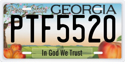 GA license plate PTF5520