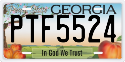 GA license plate PTF5524