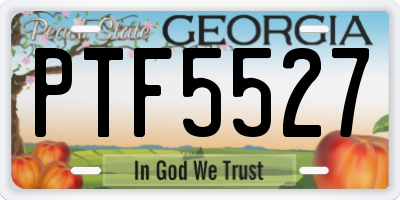 GA license plate PTF5527