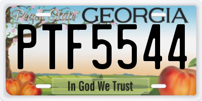 GA license plate PTF5544