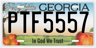 GA license plate PTF5557