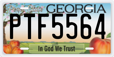 GA license plate PTF5564