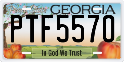 GA license plate PTF5570