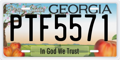 GA license plate PTF5571