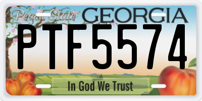 GA license plate PTF5574