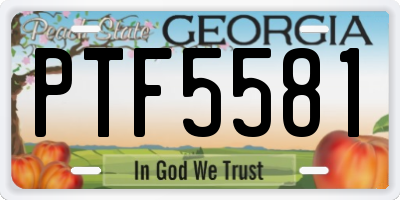 GA license plate PTF5581