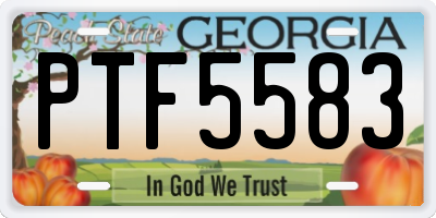 GA license plate PTF5583