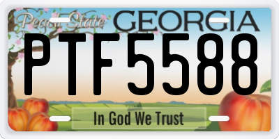 GA license plate PTF5588