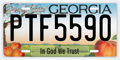 GA license plate PTF5590