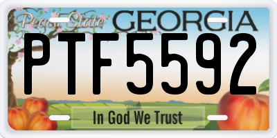 GA license plate PTF5592
