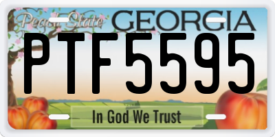 GA license plate PTF5595