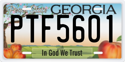 GA license plate PTF5601