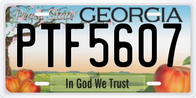 GA license plate PTF5607