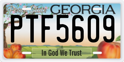 GA license plate PTF5609