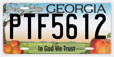 GA license plate PTF5612