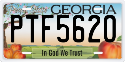 GA license plate PTF5620