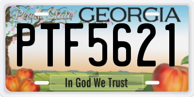 GA license plate PTF5621