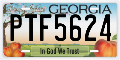 GA license plate PTF5624