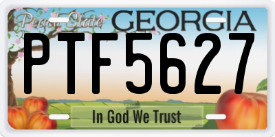 GA license plate PTF5627