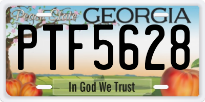 GA license plate PTF5628