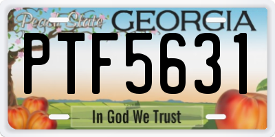 GA license plate PTF5631