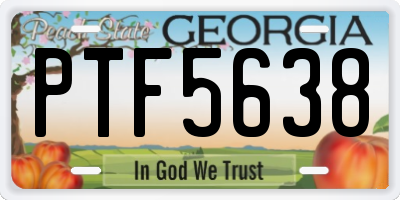 GA license plate PTF5638